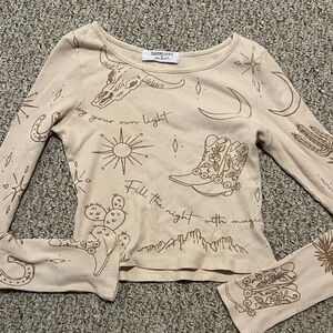 Free people / daydreamer long sleeve cropped tee